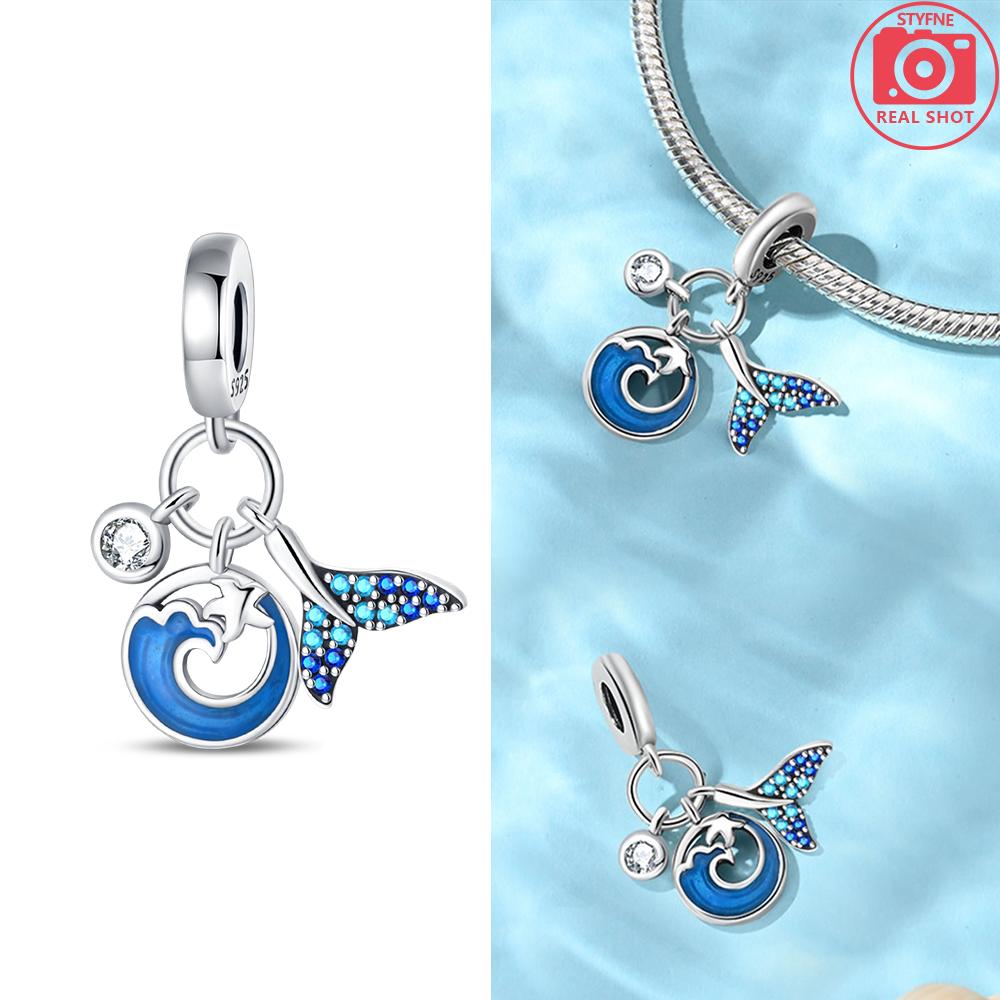 Copper Ocean World Series Sea Blue Turtle Starfish Crab Octopus Charms Bead Fit Bracelet Diy Jewelry Gift