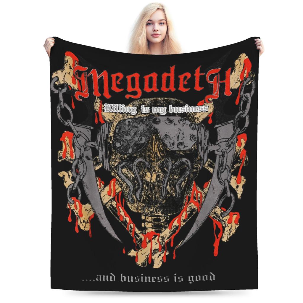 Killing Is My Business Rock Band Blanket Flannel Megadeths Lightweight Throw Blanket for Car Sofa Couch Bedspread