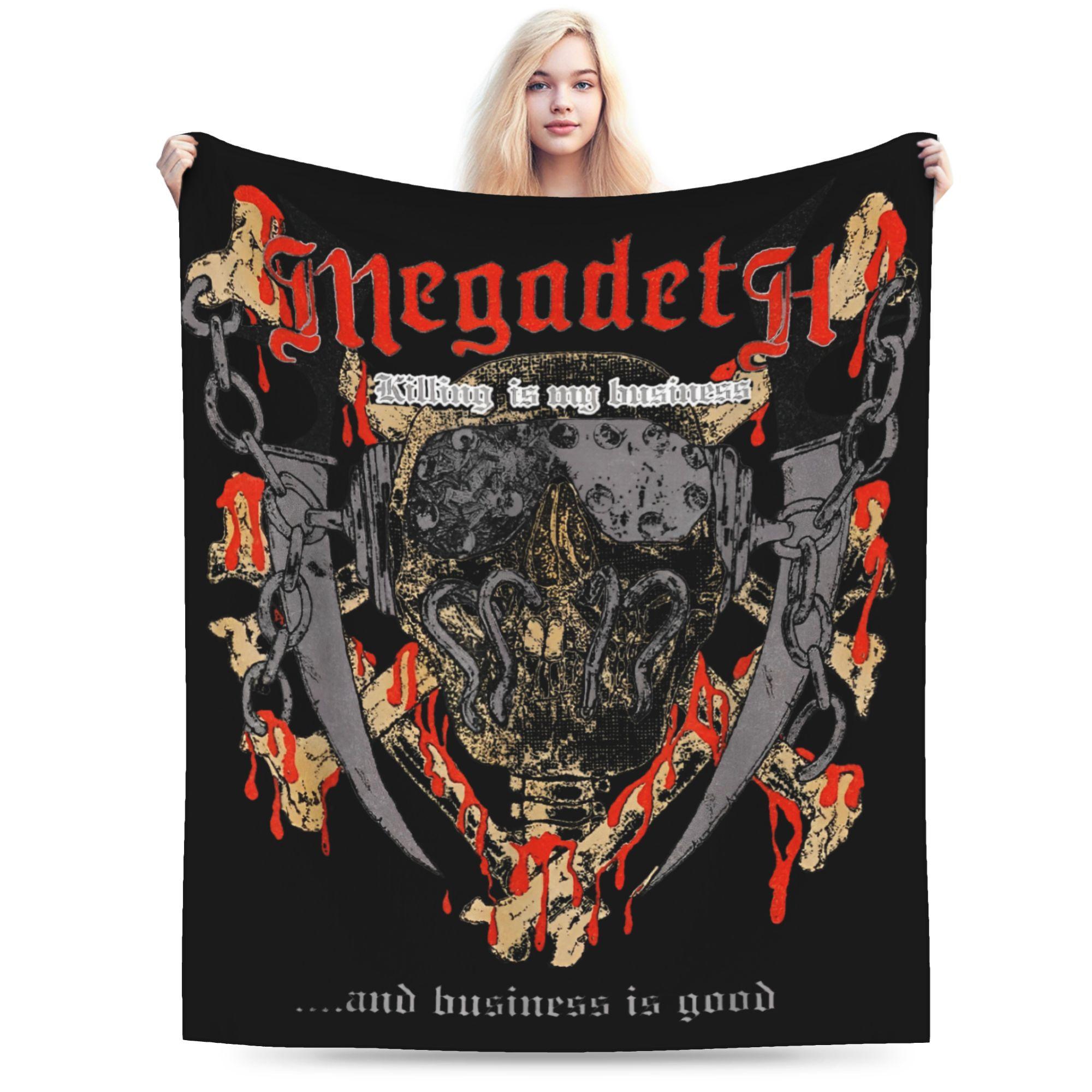 

Killing Is My Business Rock Band Blanket Flannel Megadeths Lightweight Throw Blanket for Car Sofa Couch Bedspread 200x150cm