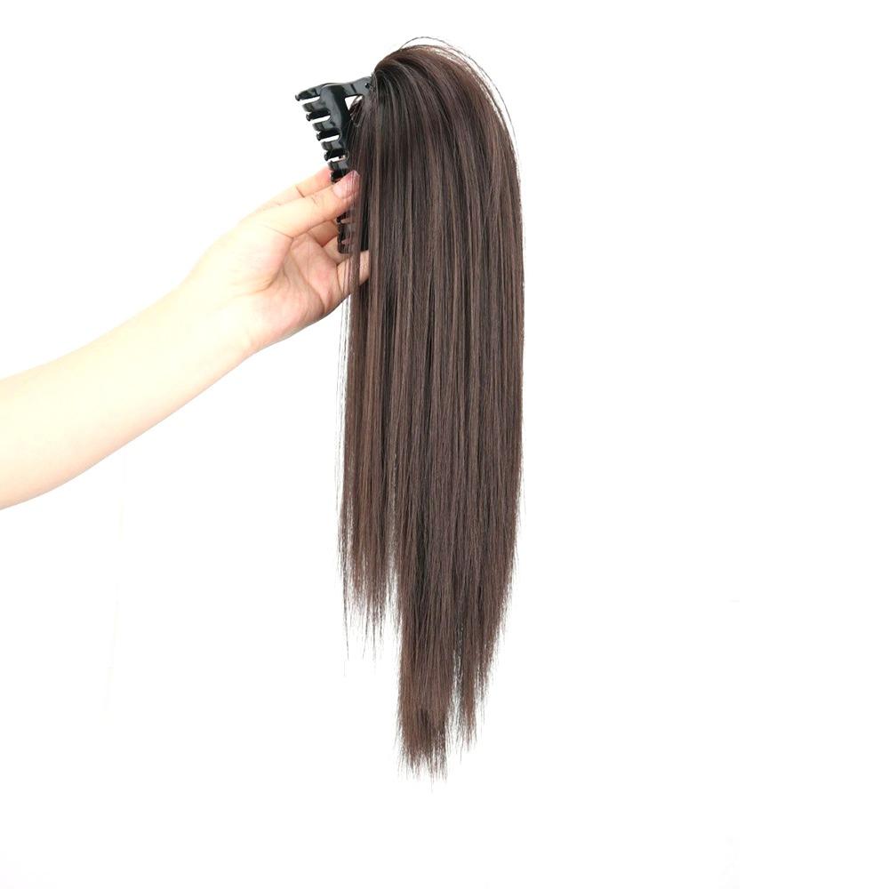 Ciocche per coda di cavallo in fibra sintetica con clip, mezza acconciatura, nuova extension per capelli per donna