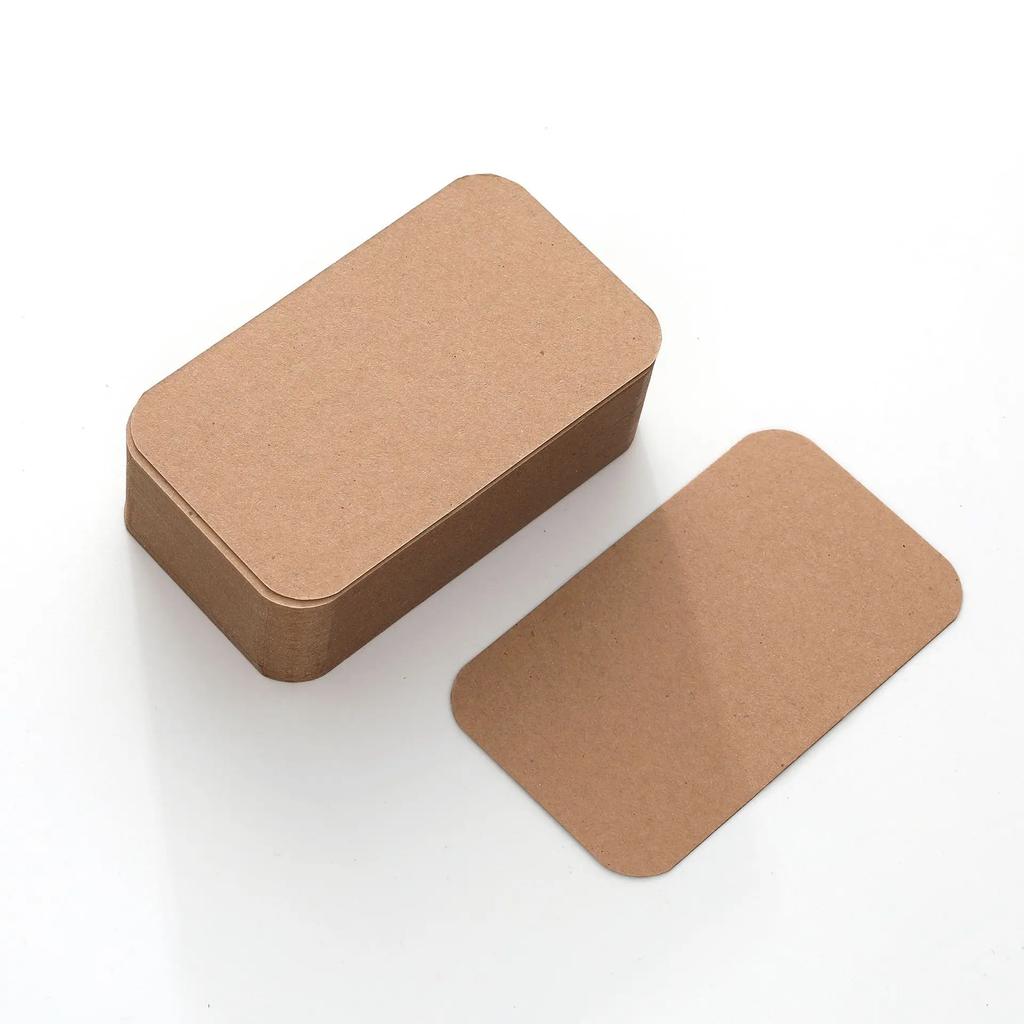100pcs Color kraft Double-Sided Card On-the-Go Portable Message Card DIY mini Postcard Greeting Card