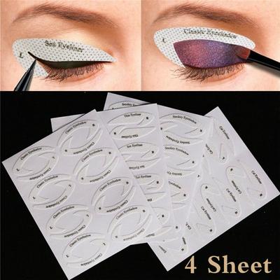 Novo 4 folhas/conjunto estênceis de maquiagem para os olhos adesivos mulheres maquiagem delineador rápido adesivos estênceis de sombra