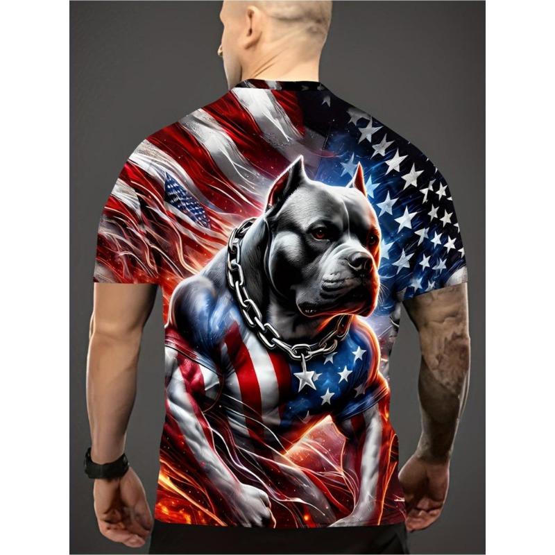 Men's 3D Rooster Print T-Shirt - Soft Stretch Polyester Fabric, Realistic 3D Chicken/rooster Design,