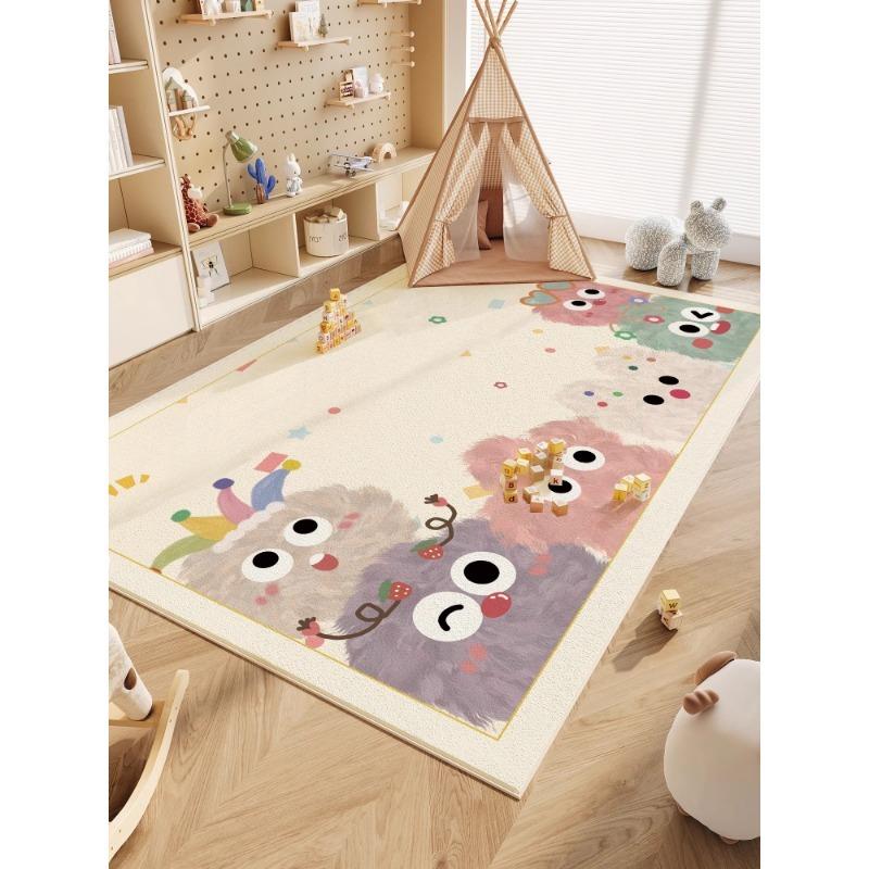 Carefree and Happy Carpet Living Room Sofa Bedroom Bedside Kitchen Entrance Door Mat Non-slip Cute Child Home Decor Rug