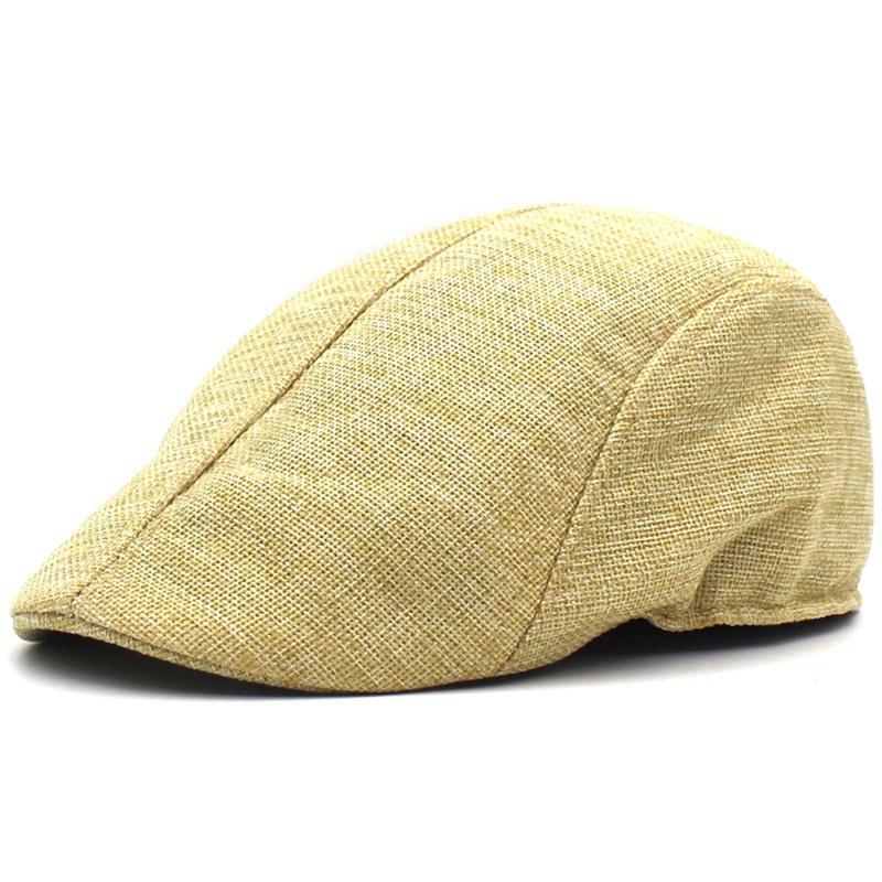 Solid Color Breathable Unisex Short Brim Beret Spring Summer Unisex Dad Hat Peaked Cap