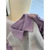 Women's Retro Purple Corduroy Shirt: Loose Fit, Korean Style, Ideal for Spring, Autumn, and Winter Layering