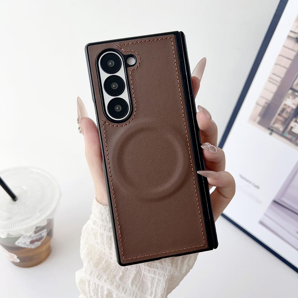 Folding screen fold1 mobile phone case galaxyzfold1/fold1/1 plain leather wireless magnetic mobile phone case