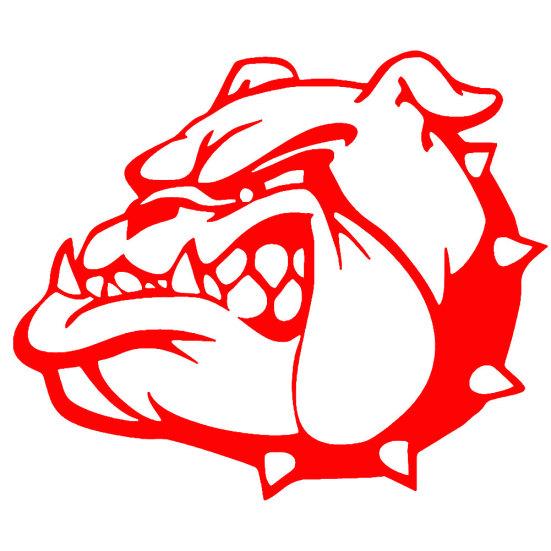 

Мультфильм голова бульдога автомобиль тело окна светоотражающие наклейки декор красный