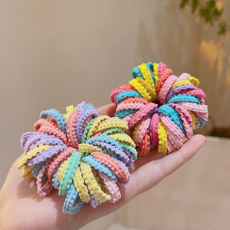 Colorful Kids' Hair Ties: Elastic Lace Scrunchies & Durable Headbands