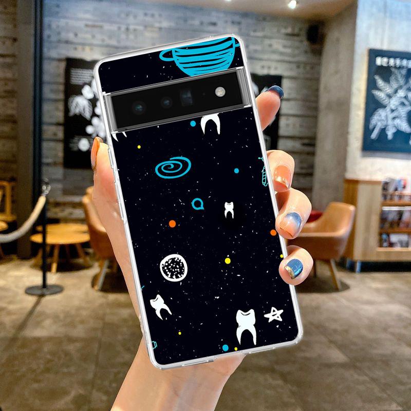 

Чехол для телефона с рисунком зубов для стоматолога для Google Pixel 8 7 6 5 4 4XL Ударопрочный ТПУ 7A 6A 5A 4A 3A 3AXLPro 5G Прозрачный корпус Pixel 8