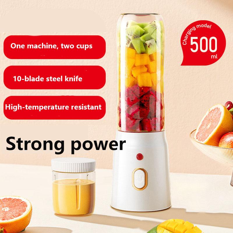 

Портативная мини-электрическая соковыжималка, блендер для фруктов, многофункциональная домашняя соковыжималка, стакан для сока, двойной стакан белый