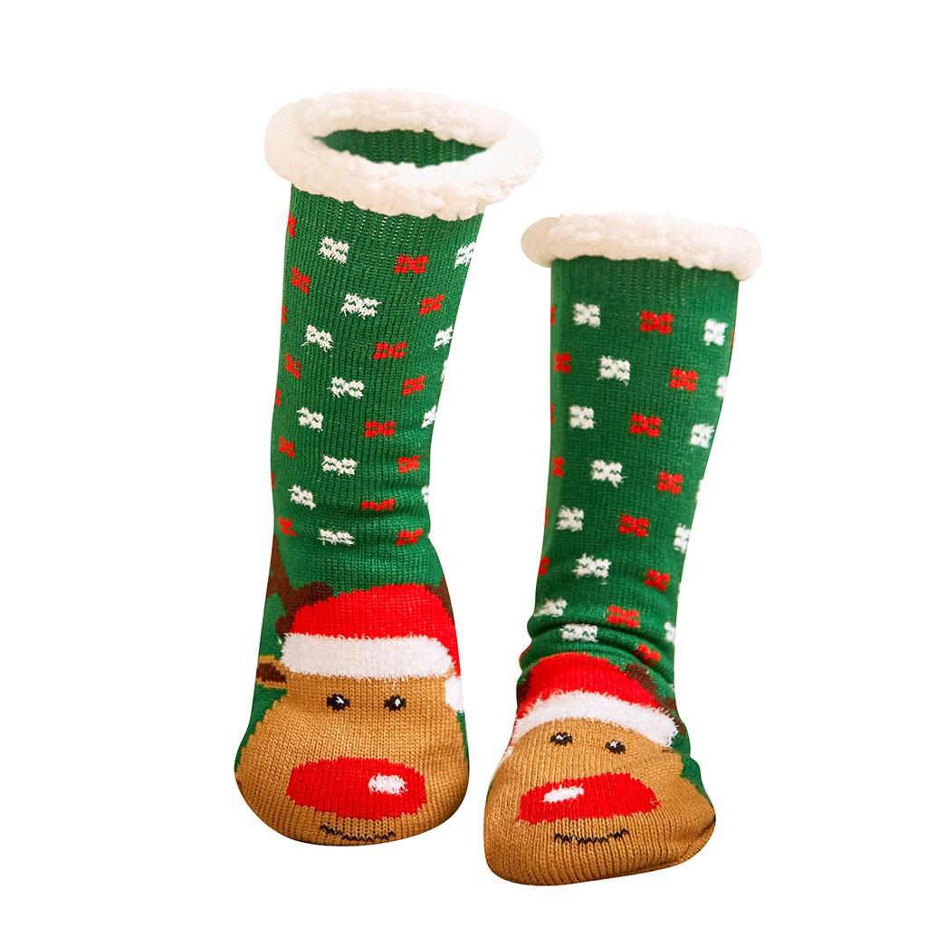 Christmas Women Cotton Socks Print Thicker Anti-slip Floor Socks Carpet Socks
