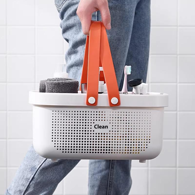 Handheld Bathroom Toiletries Basket - Large Capacity for Men's and Women's Bath Essentials