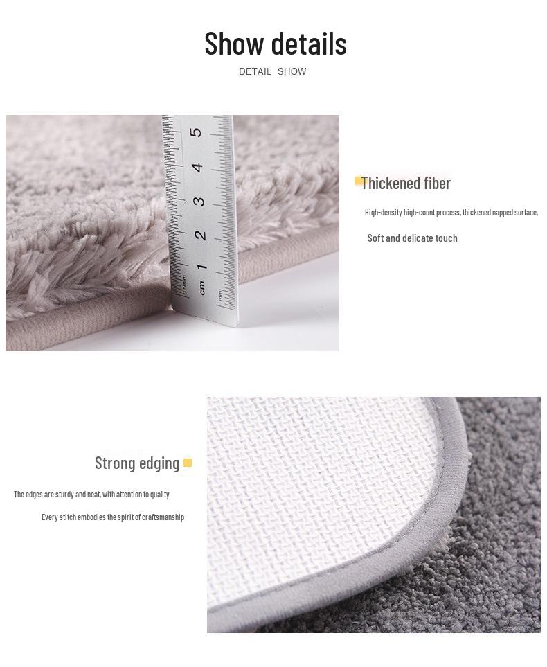 High-Pile Non-Slip Water-Absorbing Floor Mat for Kitchen & Bathroom