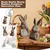 Resin Easter Bunny Simulation Animal Sculpture Ornament Retro Tale Gift