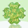 St. Patrick'S Day Four Leaf Clover Decoration - Acrylic Tabletop Decor with 'Happy St. Patrick'S Day' Text, Green & Golden Glitter Design, Perfect
