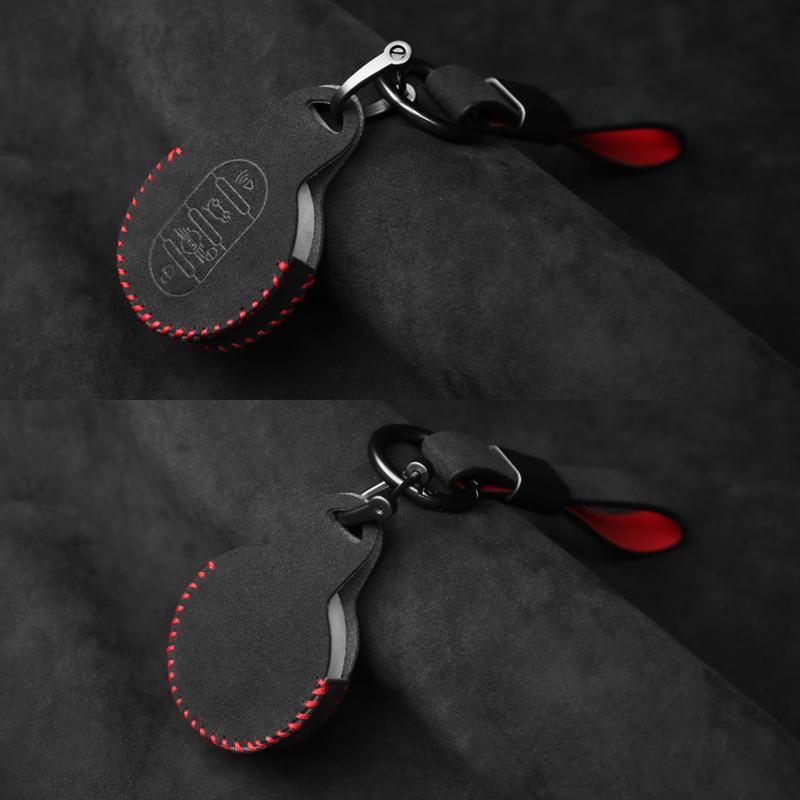 Suitable for BMW MINI Alcantara Suede Key Cover Cooper Countryman Hand-swen Key Case Buckle Car Accessories CVA2