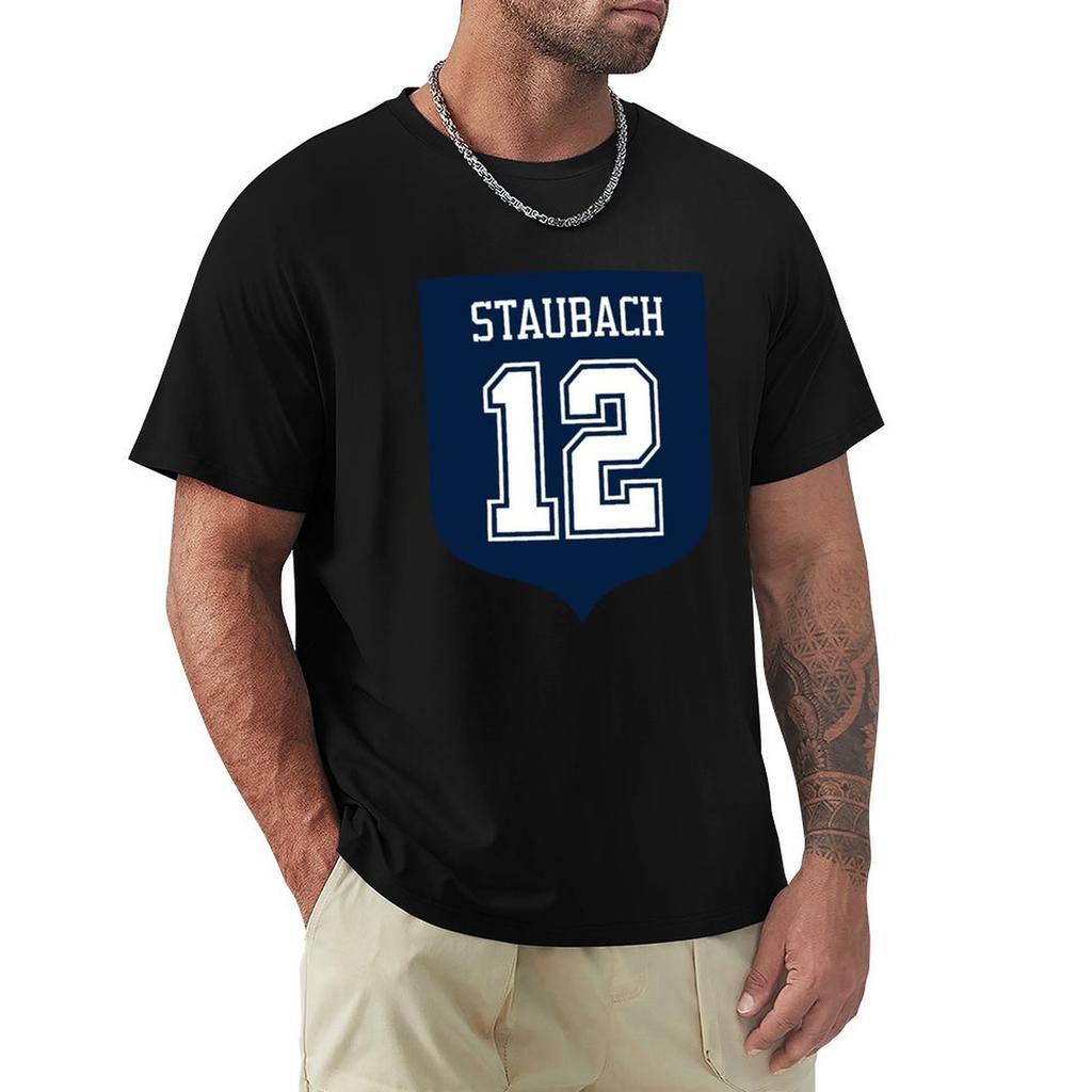Roger Staubach 12 Emblem Tshirt Plus Size Short Sleeve Tshirt