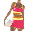 Women High Waist Color Block Three Piece Split Bikini Cover Up Vacation Swimwear