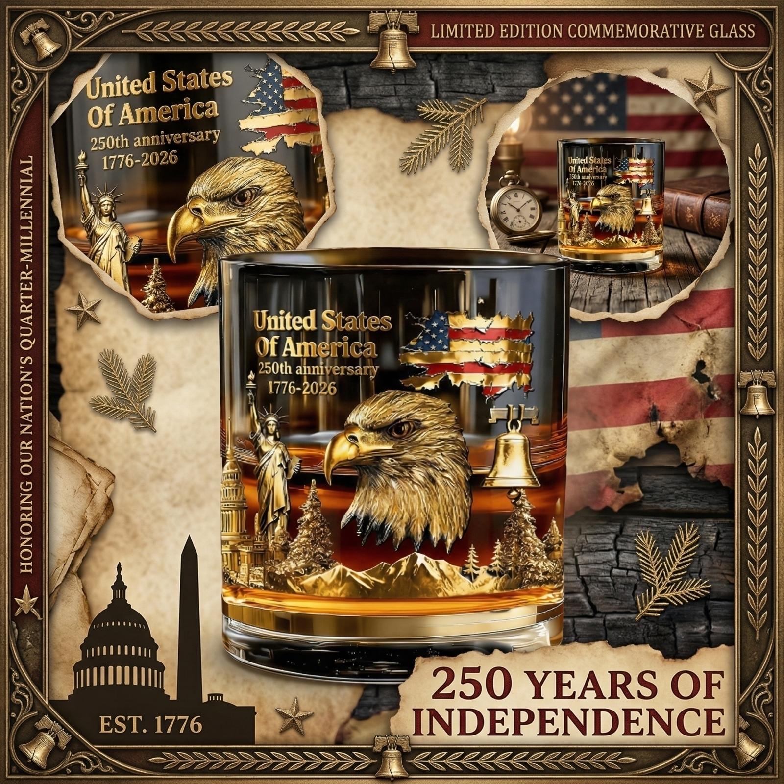 

Commemorative Whiskey Glass For Revolutionary Anniversary, Personalized Whiskey Glass. One Size
