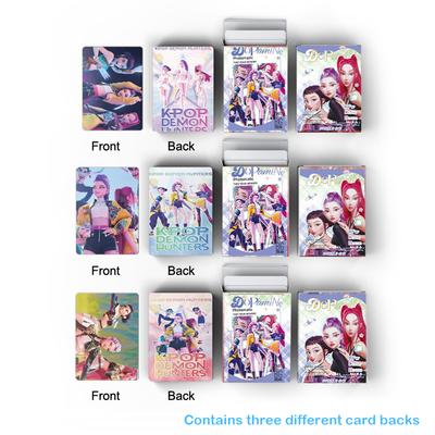 50Pcs Film K-Pop Demon Hunters Anime Laser Card Cartoon Girls Group Merchandise Hd Lomo Postcard Fans Collection Photos Gift