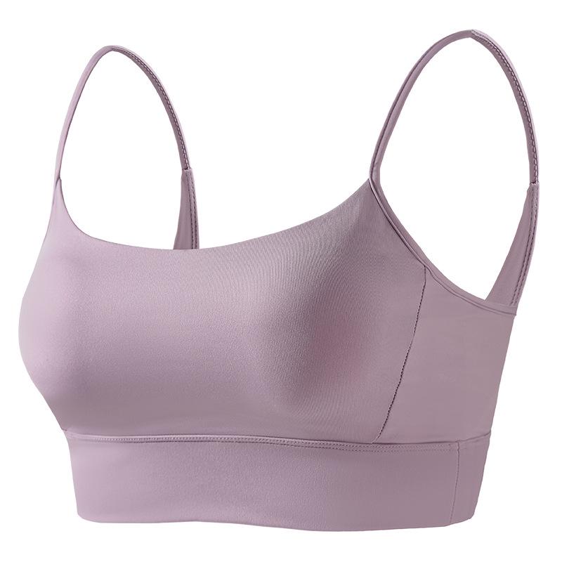 Women's Shockproof Strappy Sports Bra - Push-Up, Anti-Sagging, Backless, Running & Fitness Vest with Integrated Cup