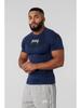 YOUNGAL Men's High Elastic Short Sleeve Fitness T-Shirt