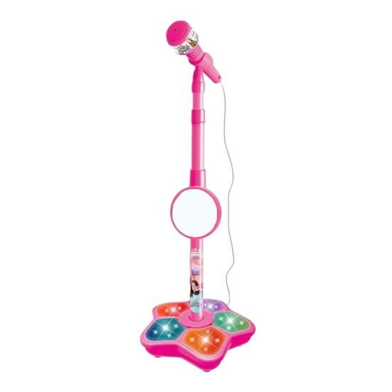 

Дитячий мікрофон іграшка зі стійкою для малюків хлопчиків дівчаток на батарейках караоке-машина зі світлодіодним підсвічуванням музична іграшка для співу дитячий стоячий мікрофон рожевий