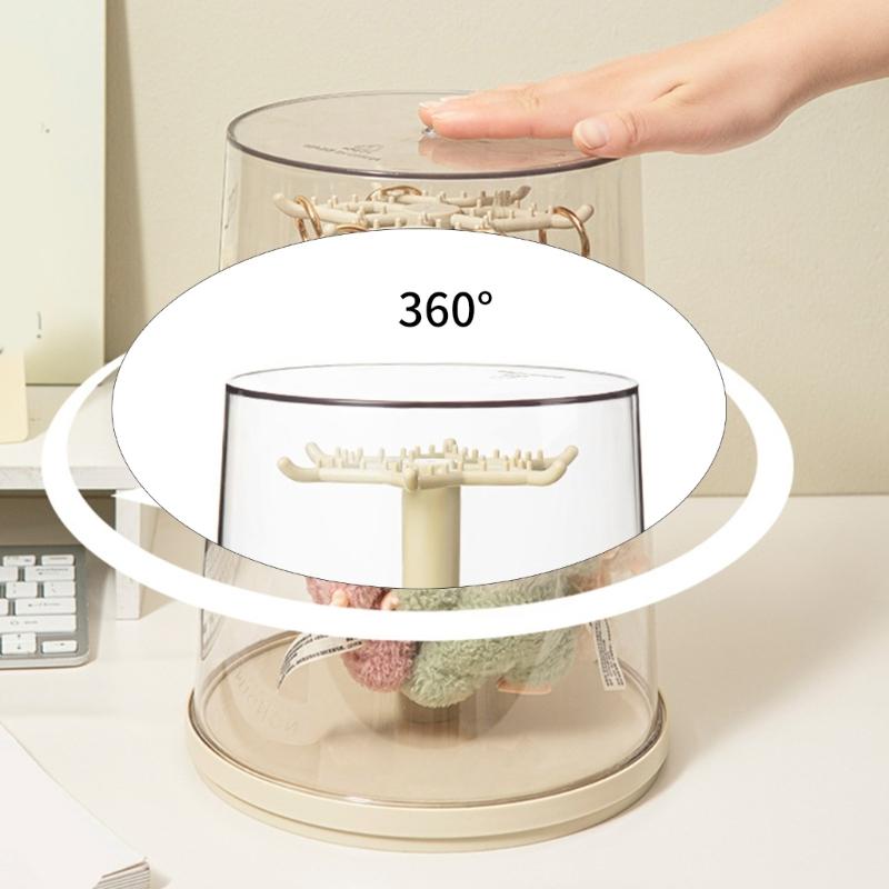 Plastic Collectible Display Case 360 View Rotating Cabinet With Dustproof Design Doll Display Box For Home Office