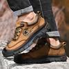 Brown Leather Hiking Shoes Men Outdoor Mountaineering Men's Trekking Shoes Non-slip Rock Climbing Shoes zapatillas de hombre