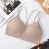 Plus Size Red Spaghetti Strap Backless Bra for Women Non-magnetic Student Sports Cami Bustier Push-Up
