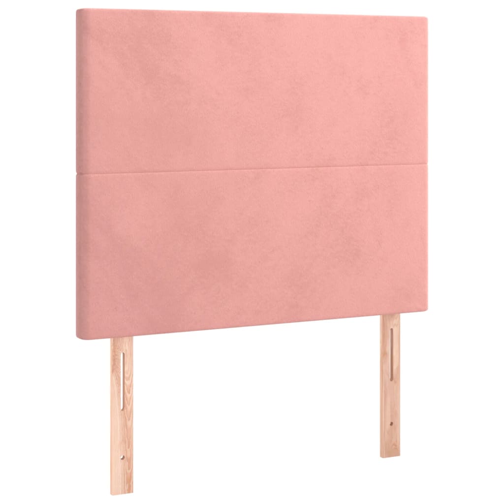 Box Spring Bed with Mattress Pink 80 x 200 cm Velvet