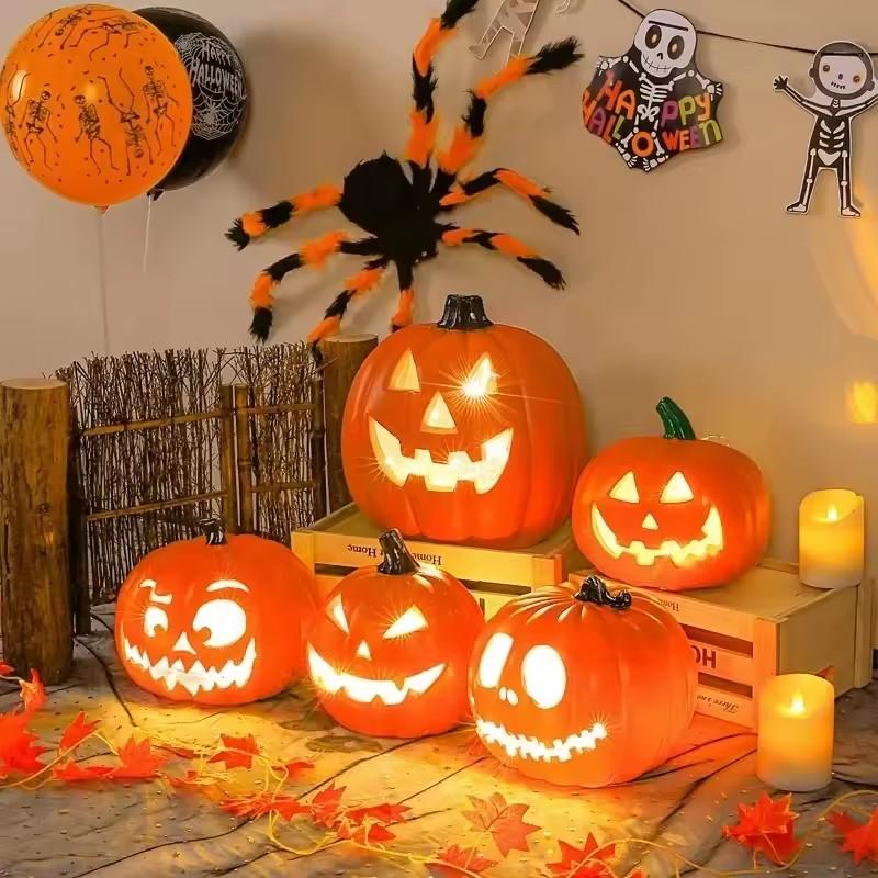 Spooky Halloween LED Pumpkin Lantern Illuminating Home Decor Bar Scene Setter Festive Decoration for Your Halloween Party