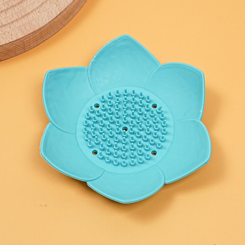 New Lotus 3D Flower Silicone Soap Dish - Punch-Free Bathroom Storage Rack