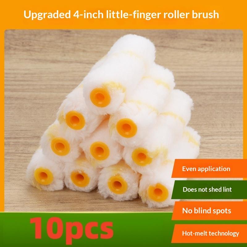 10Pcs 4 Inch Paint Roller Brush Clean Cut Proffesional Paint Roller Sleeves Replacement Paint Edger Brush Tool For Home Wall Cei