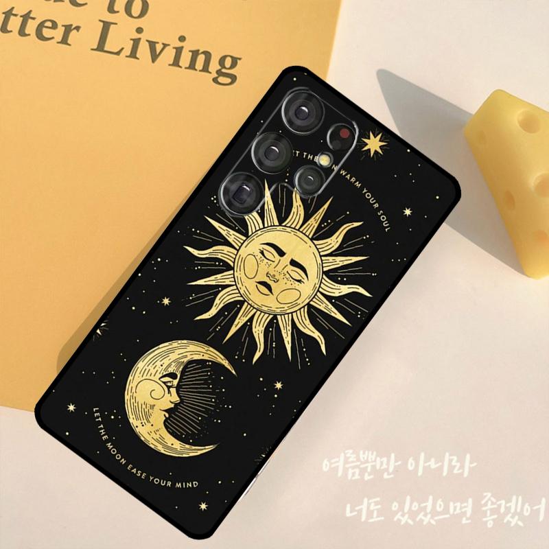 Crescent Moon Sun Phone Case For Samsung Galaxy S25 Ultra S9 S10 S20 S22 S21 S23 FE S24 Plus Back Cover Shell