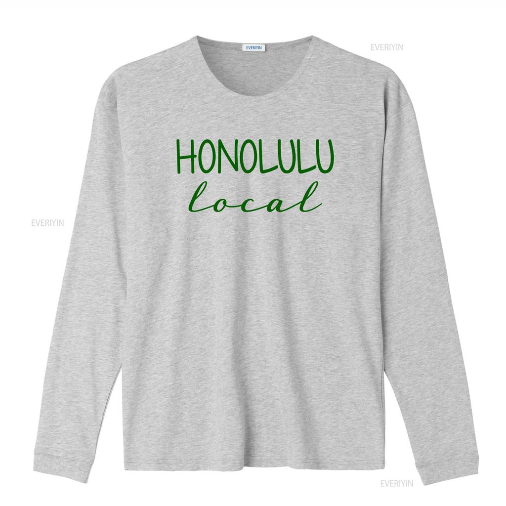 Honolulu Local Hawaiian Love City Pride Beach Gray T Shirt for vintage Washed Top For Everyday Wear fashion graphic Stretched