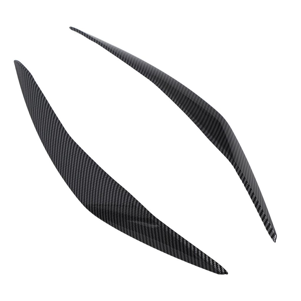 2 Pcs Headlight Eyebrow Left Right Front Light Eyelid Cover Trim for 5 Series F10 Pre‑LCI 2010 to 2013