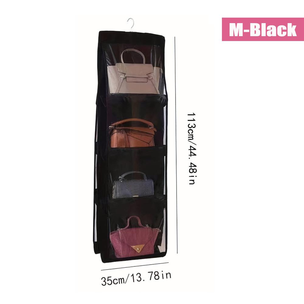 Сумка для хранения сумок, подвесная сумка для хранения, нетканый многослойный чехол для хранения одежды, пылезащитная двухсторонняя сумка для хранения чёрный