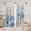 2 szt., Zasłony z nadrukiem wzoru 2D, Niebieski Kwiatowy Harmonia, Wszechstronne, 100% Poliester (bez pręta) Wszechstronny Wszystko Idealne dla
