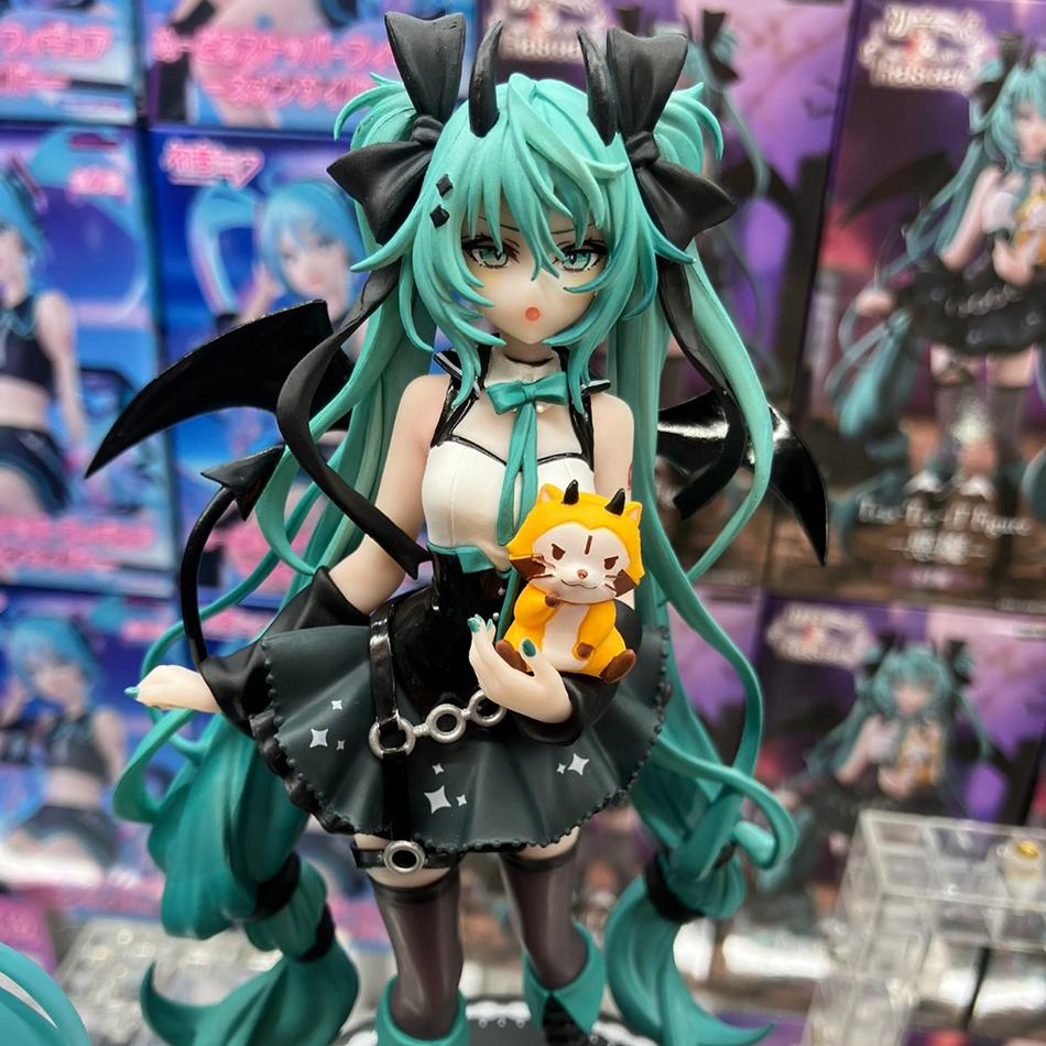 Anime Hatsune Miku 19CM Little Devil Raccoon Action Figure Model Toys Cute Action Model PVC Collection Desktop Accessories Gift