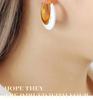 Gold-Plated Geometric Hoop Earrings: Black & White Oil Drip, European Retro Style for Women