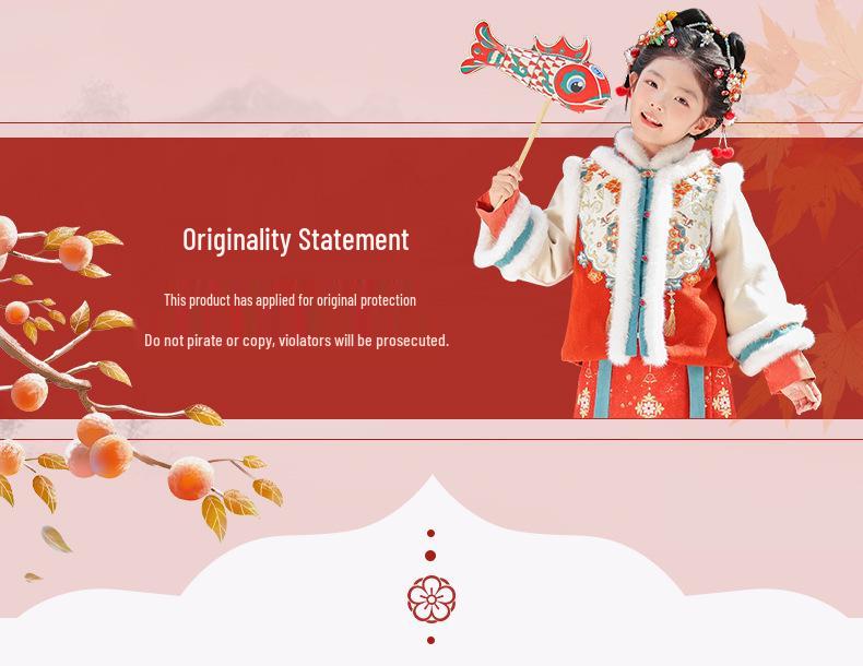 Combinaison d'hiver Tang Hanfu pour bébé fille 2025: Robe chinoise du Nouvel An élégante en coton épais