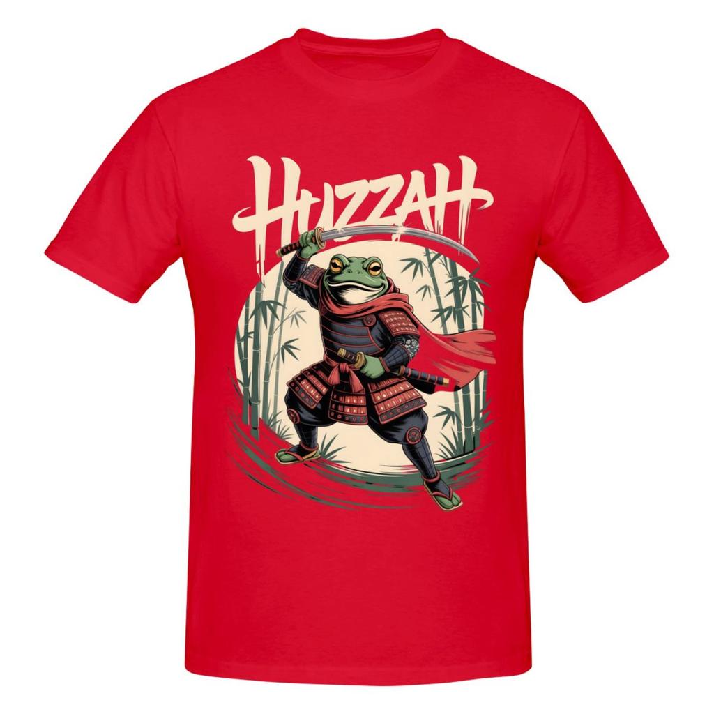 Unisex Huzzah Frog Samurai Trendy T Shirt Vintage Cotton T Shirts For Unisex