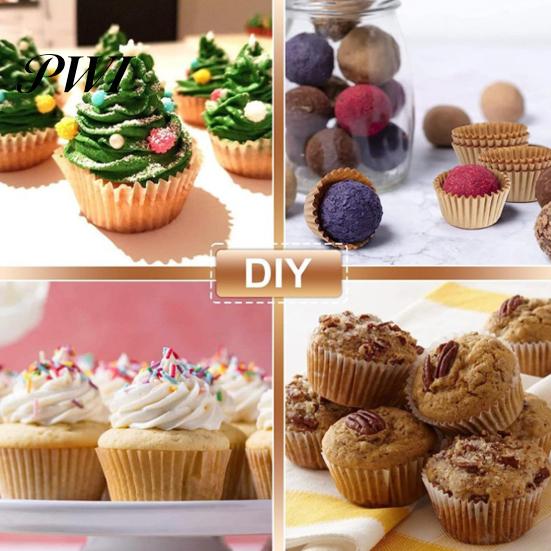 Foglietti di Carta Greaseproof per Muffin 200 Pezzi Bicchierini da Forno per Cupcake per Alimenti Senza BPA Antiaderenti Resistenti all'Olio
