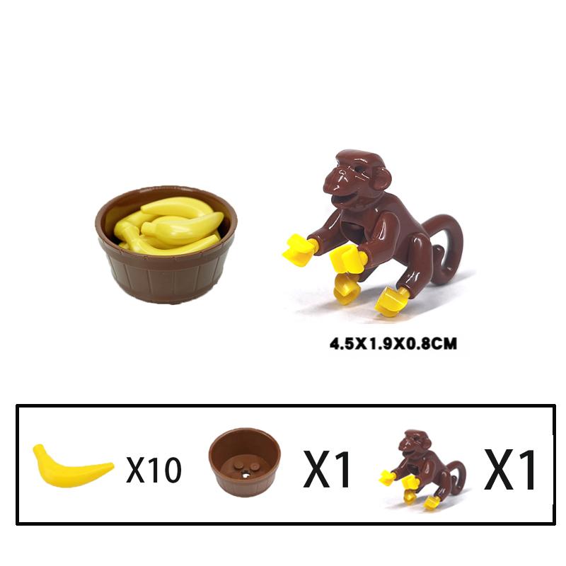 Città Animale Zoo Fattoria MOC Mattoncini Porco Pollo Pecora Coccodrilli Panda Delfino Elefante Gorilla Frutta Aquila Mattoncini Giocattoli A012