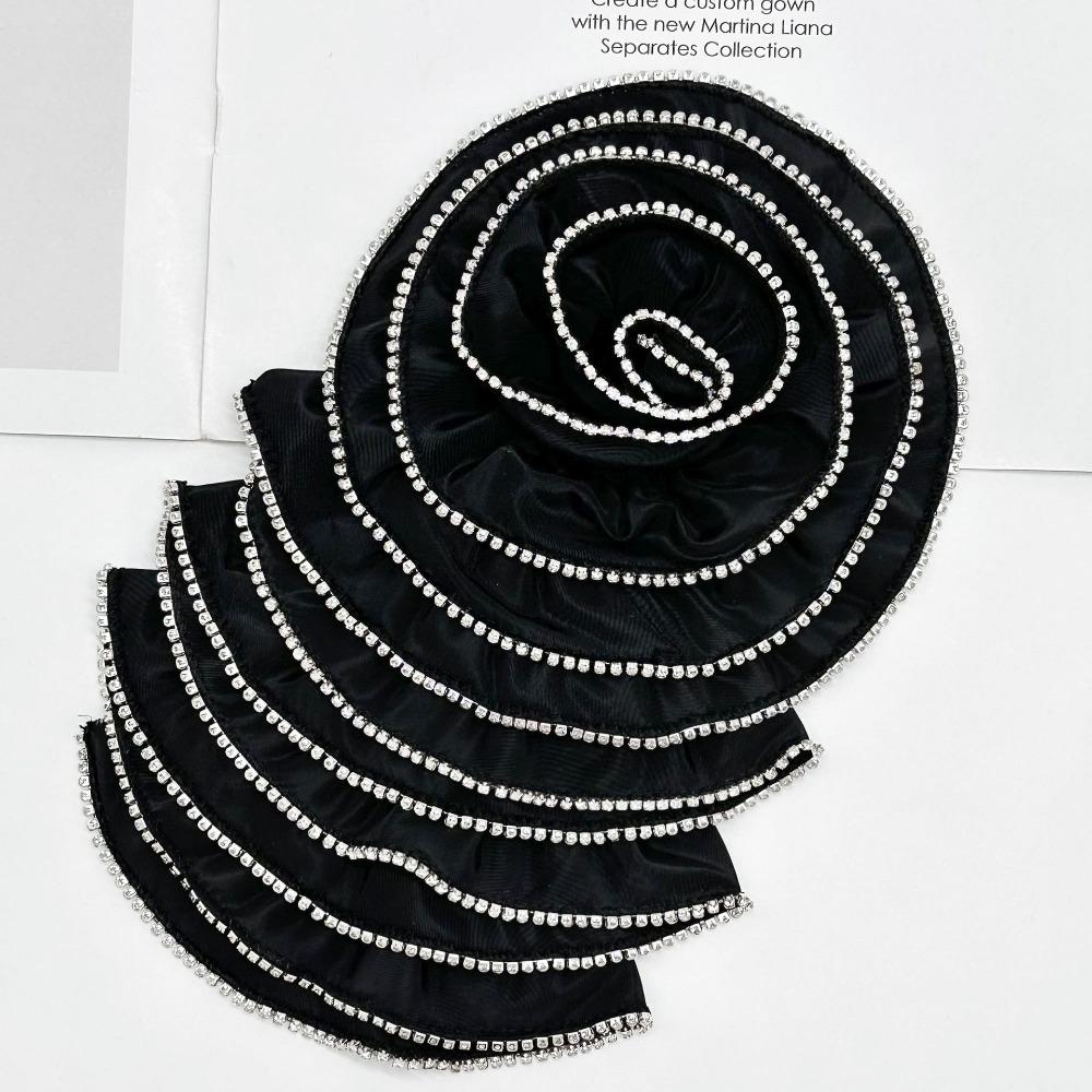 3D Flower Appliques Chest Floral Clothing Patches DIY Satin Fabric Clothing Applique  For Women