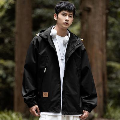 Hooded Jacket Men's Spring New Trendy Brand Outdoor Workwear Jacket Men's and Women's Fashion All-match Jackets Couples Windbreaker