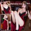 Feimu Renjian Velvet Deep V Nightdress 6153: Sultry High-Slit Lingerie