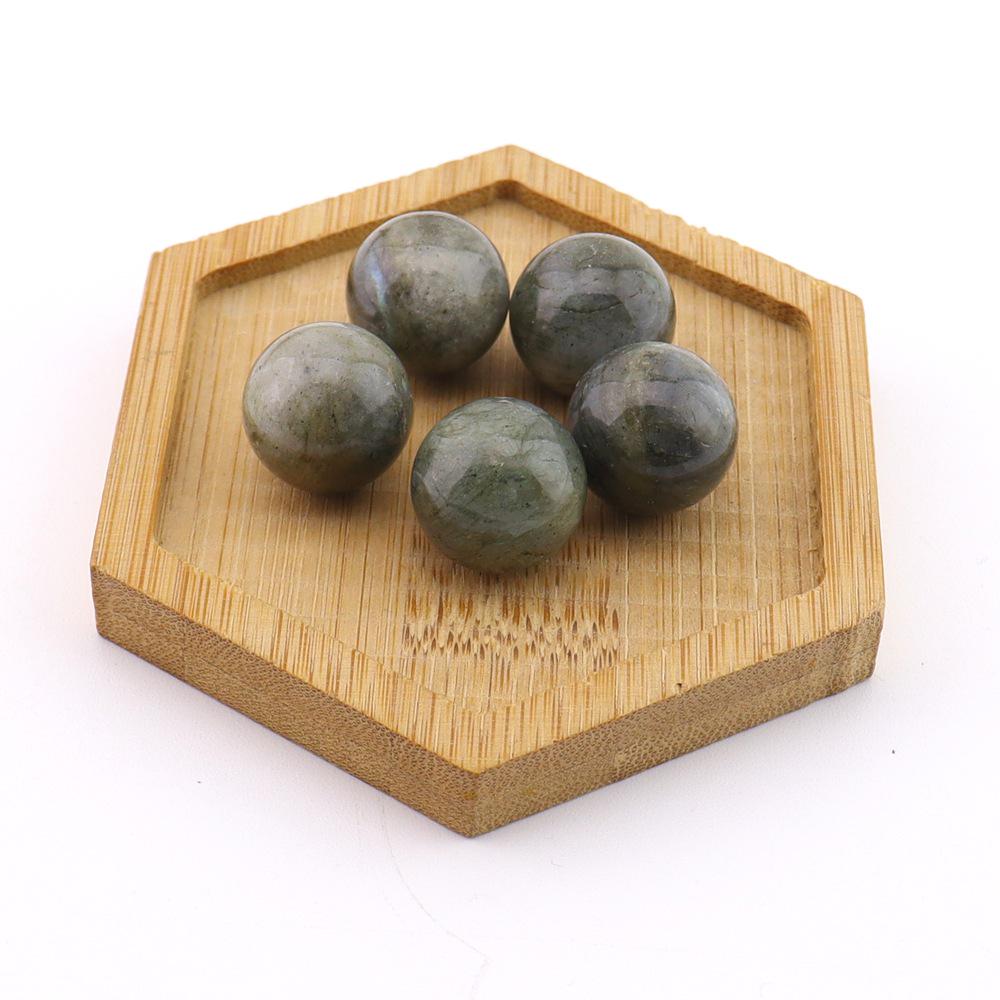 16mm Natural Agate Crystal Ball Ornament - Holeless Round Semi-Precious Stone for DIY Jewelry (BJ12)